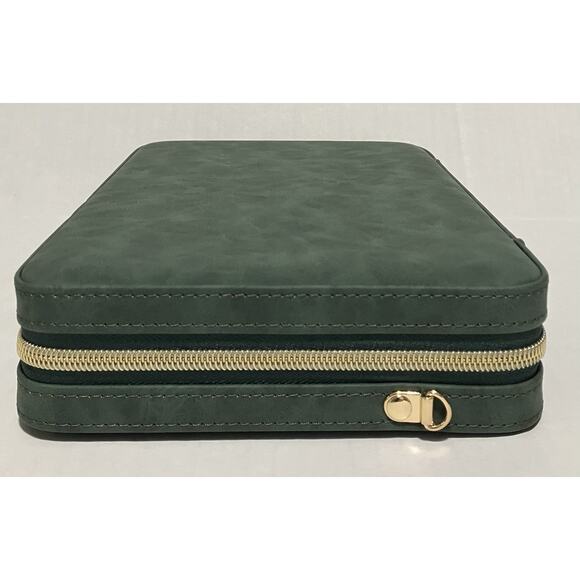 Microfiber Leather Travel Backgammon Set Zip Closure w Wristlet All Pieces NWOB - Picture 6 of 11